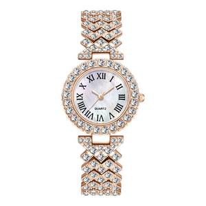 ผู้ผลิตนาฬิกาข้อมือควอตซ์สำหรับผู้หญิง - ขายส่งนาฬิกาหรูหราประดับเพชรแบบฝัง ดีไซน์โรมัน สไตล์ฮิปฮอป - Product Image 4