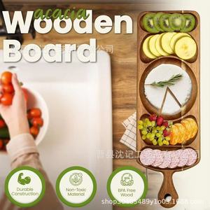 Wooden Cheese <b>Tray</b> With Handle For Hotel Restaurant Dessert Fruit Deli Serving - Product Image 2