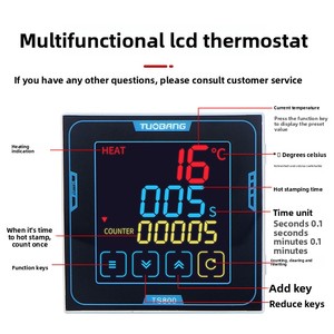 TUOBANG TS800 온도 조절기, 시간 측정 LCD 터치스크린 LED 디스플레이 PID 온도 조절기, 핫 스탬핑 기계용 - Product Image 3