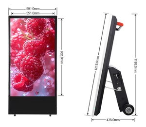 Pantalla de señalización digital móvil para exteriores de 43 pulgadas con ruedas <span class=keywords><strong>y</strong></span> batería recargable para eventos de exposición <span class=keywords><strong>y</strong></span> mercado de cafés - Product Image 5