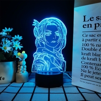 Décoration de chambre à coucher sur le thème de l'anime, lumière de nuit blanc chaud, à intensité variable, rechargeable, commande tactile, télécommande, luminosité réglable