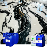 Échantillon Gratuit - Kit de Revêtement Liquide Métallique Autonivelant pour Sols en Résine Époxy 3D, Solide, Imperméable, Antidérapant, Effet Marbre