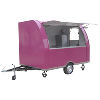 Camion de restauration mobile rose avec cuisine complète, camion de smoothies, camion de pizzas, camion de restauration rapide mobile