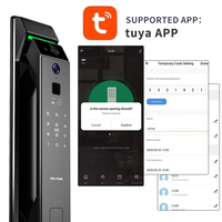 Kunci Pintu Pintar Tuya 3D Pengenal Wajah Dengan Kamera Cerradura Wifi Biometrik Sidik Jari Keamanan Otomatis Smart Lock
