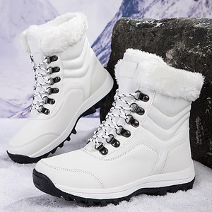 Bottes de neige montantes pour femmes, nouveau style automne-hiver, chaudes et durables, rembourrées, pour l'extérieur, bottes courtes en coton, grandes tailles - Product Image 1