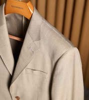 Costume sur mesure pour homme 100% laine kaki, coupe ajustée, entoilage thermocollé (convient pour les affaires, les événements formels et les bals de promo)