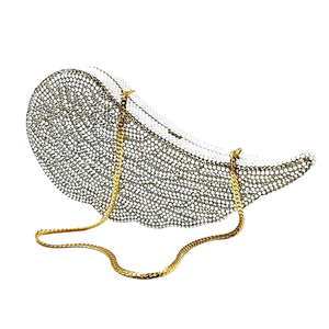 Women Elegant Angel Wings Rhinestones Clutch Purse Sparkling Crystal Evening Bag Chic <b>Handbag</b> for Wedding Celebration Proms - Product Image 5