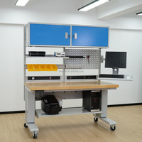 Mesa de Trabajo Eléctrica DETALL ESD con Estantes, Cajones, Iluminación LED y Soluciones de Energía para Ensamblaje Industrial