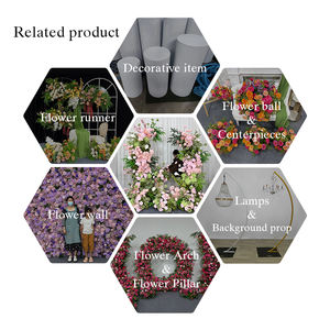 Light Pink Silk Floral <b>Arch</b> with Greenery Portable Wedding Reception Background <b>Decoration</b> - Product Image 5