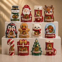 Pochettes personnalisées découpées en forme de bonbons de Noël avec fenêtre transparente, emballage de bonbons gélifiés pour la vente de Noël, marque privée OEM