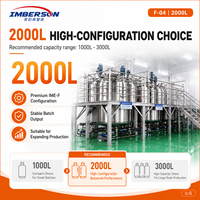 Système de production de lavage liquide industriel automatique 2000L avec homogénéisateur, capacité de broyage en matériau SUS316L