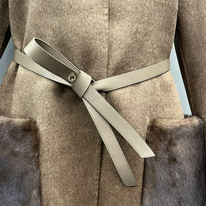 Jancoco O <span class=keywords><strong>collo</strong></span> con cintura di seta di lana <span class=keywords><strong>cappotto</strong></span> invernale in vera lana con tasche in <span class=keywords><strong>pelliccia</strong></span> di visone - Product Image 4
