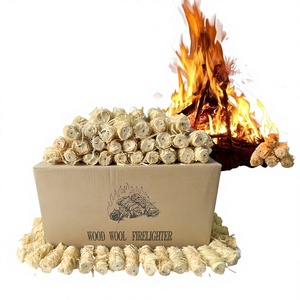 Factory Direct Wholesale Natural Wood Wool Roll <strong>Firestarters</strong> Box Machine-Made Charcoal <strong>BBQ</strong> Stick Outdoor Kitchen Essentials - Product Image 1