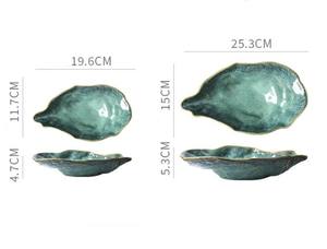 Plat de service en céramique en forme de coquille, bol en <span class=keywords><strong>porcelaine</strong></span>, <span class=keywords><strong>assiette</strong></span> décorative pour huîtres et fruits de mer, 8/10 pouces, plats pour fruits de mer - Product Image 6