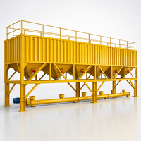Silo à ciment horizontal mobile robuste avec brise-grands sacs et vis d'alimentation pour centrale à béton prêt à l'emploi