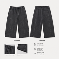 Pantalon de jogging ample en coton délavé noir vintage pour homme – Style streetwear