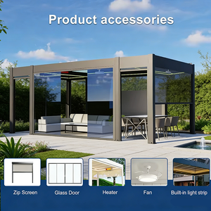 Pergola Bioclimatica Moderna 12x20 Grande da Esterno Impermeabile con Tetto a Lamelle in <span class=keywords><strong>Alluminio</strong></span> per Giardino e Cottage - Product Image 3