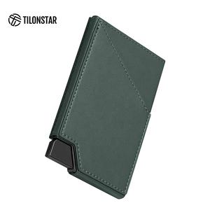 TILONSTAR TVC501 Nouveau style Portefeuille fin en aluminium et cuir avec porte-cartes de crédit et de visite à ouverture pop-up pour femmes et hommes - Product Image 5