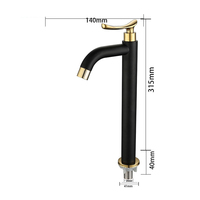 Robinet de lavabo moderne en acier inoxydable SUS304, monocommande eau froide, à poser sur le comptoir, pour projets de toilettes publiques