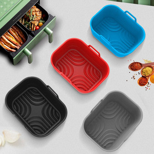 Revêtements de panier pour aliments, forme carrée et rectangulaire, en silicone, pour friteuse à air, pliables - Product Image 3
