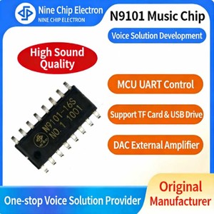 Voice Playback Chip N9101 Series Sound Chip OEM Factory Multimedia and Audio Chip Support UART Serial Port for Alarm - Product Image 2