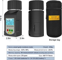 Testeur d'humidité portable pour céréales avec stockage de données et diffusion vocale, humidimètre de tasse et thermomètre pour 25 types de céréales, fèves de cacao, blé