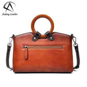 Bolsos de Mano de Cuero Genuino Andong, Bolso Cuadrado Pequeño, Bolso de Hombro Retro de Piel de Vaca para Mujer - Product Image 2