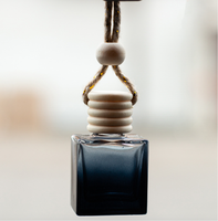 Vide 10ml Carré Verre Noir Pendentif De Voiture Arôme Parfums Diffuseur De Parfum Bouteille Vide Parfum De Voiture Bouteilles En Verre Suspendus