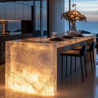 Table d'intérieur commerciale de luxe rétroéclairée pour hôtel-resort, OEM/ODM avec équipement LED lumineux pour restaurant et sous-sol