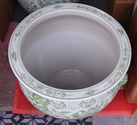 Pot Keramik Besar Antik Qianlong dengan Pola Phoenix yang Dilukis Tangan untuk Penggunaan di Luar Ruangan, Pot Tanaman Taman untuk Dekorasi Lantai, Pot Bunga Hias