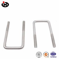 Collier de serrage en forme de U en acier inoxydable 304 avec boucle de fixation de tube carré à angle droit à tête plate finition unie norme DIN3570
