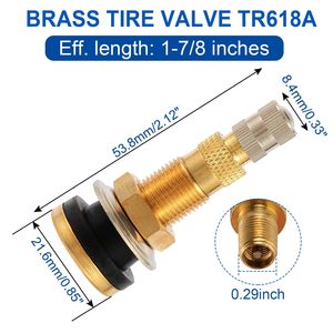 Tr618a Tire Valve <b>Stem</b> Copper For Truck Bus Agricultural Vehicle Pneumatic Hydraulic Tubeless Vacuum Tire Valve - Product Image 2