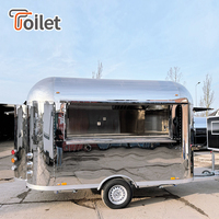 Mini-remorque alimentaire, petit chariot de restauration mobile en acier inoxydable pour la vente de restauration rapide de rue, hot-dogs et crêpes