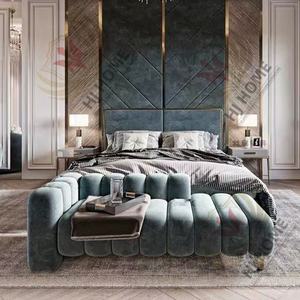 HJ HOME Tissu <span class=keywords><strong>de</strong></span> velours Canapé <span class=keywords><strong>de</strong></span> chambre à coucher moderne créatif <span class=keywords><strong>de</strong></span> luxe nordique à l'arrière Banc ottoman pour hôtel Home Shop - Product Image 3