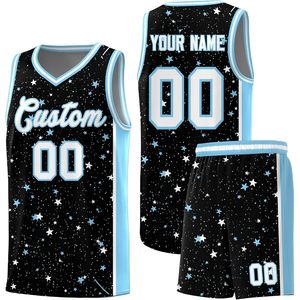 Maillot de basket-ball personnalisé avec nom et numéro, unisexe, pour adulte, anti-humidité, sublimé, col en V, uniforme d'entraînement - Product Image 1