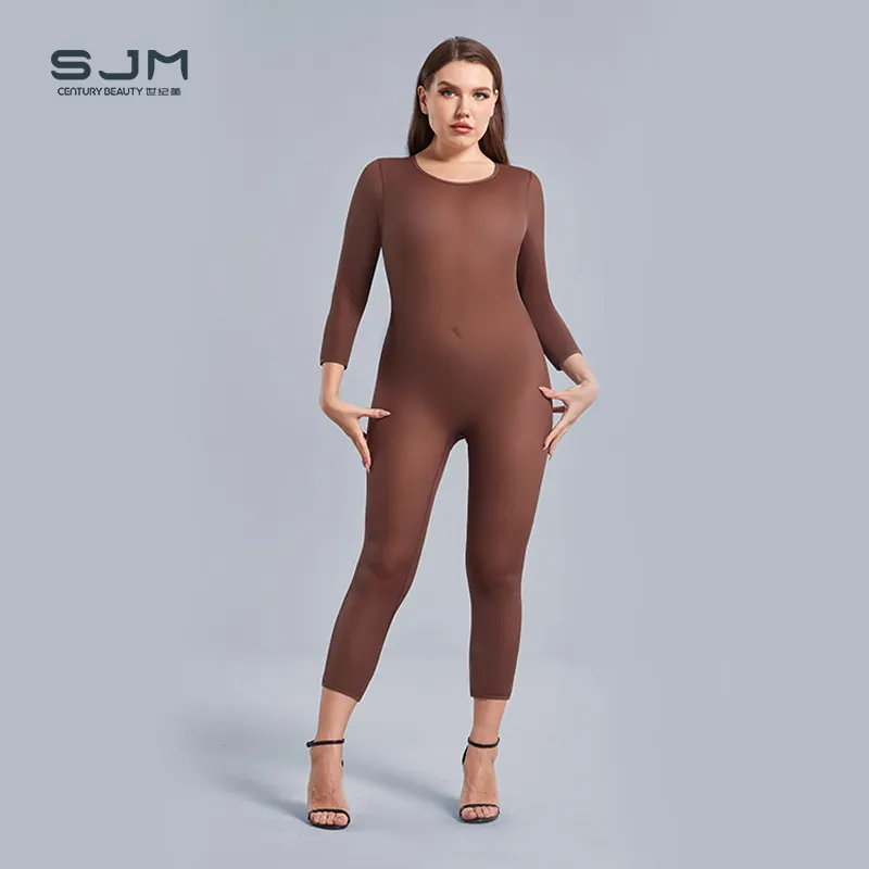 Eeuw Beauty Custom Transparante Buik Controle Sexy Full Body Shaper Groothandel Plus Size Rits Shapewear Bodysuit