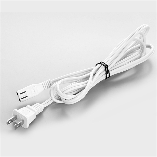 US 2 Prong Polarized Power Cable with IEC C7 Insulated Connector AC Electric Plug for Household Use