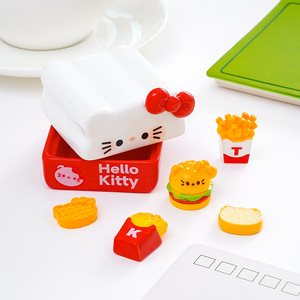 กล่องอาหารกลางวันลายเฮลโลคิตตี้น่ารักเหมือนจริง พร้อมของตกแต่ง DIY และอุปกรณ์เสริม ของประดับตกแต่งโต๊ะทำงานขนาดเล็ก - Product Image 3