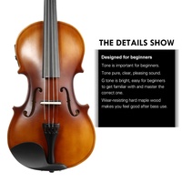Wholesale Good Quality Wood Beginner Solid Student Spruce Electric Violin Starter Kit with Black Case Bow Rosin Shoulder Rest