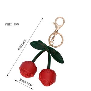 Keychain <b>Bag</b> <b>Charm</b> Cute Pu Leather Pendant for Purse Handbag Cherry <b>Charms</b> Accessories Gifts - Product Image 6