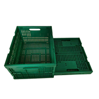 QS réutilisable vierge Pp empilable stockage pliant pliable en plastique pliable caisse de légumes pour l'Agriculture Fruits