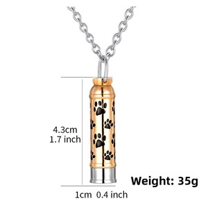 Nuevo Collar Conmemorativo para Cenizas de Mascotas, Colgante Cilíndrico con Huellas, Urna, Botella de Perfume, Hecho de Acero Inoxidable - Product Image 2