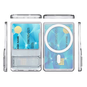 3 в 1 держатель для карт Magsafe с функцией подставки, прозрачная задняя наклейка, совместимая с <span class=keywords><strong>Samsung</strong></span> Apple, Беспроводная зарядка - Product Image 2