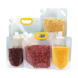 Grains Cereals Household Food Plastic Bags Transparent Food Grade Transparent Stand Up Pouch Bag Spout Top