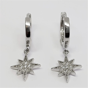 ROXI Pendientes de Plata de Ley S925 de Lujo Ligero, Diseño Asimétrico de Estrella y Luna, Combinan con Todo, para Mujer - Product Image 6