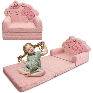 Canapé-lit en peluche pour enfants avec accoudoirs, tissu en mousse à haute élasticité, coussin doux pour enfants de 2 à 4 ans, lecture et jeux - Product Image 5