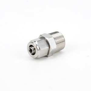 Zoni 304 Stainless Steel Quick Connect Coupling PC8-02 Straight Through External Thread Pneumatic Tube Connector - Product Image 1