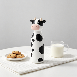2026 Top Selling Vacuum Insulated Stainless Steel Cute Kids Thermos with Cartoon Lid Silicone Sport Water <strong>Bottle</strong> as Gift - Product Image 1