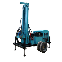 Machine de forage de puits d'eau hydraulique sur roues, alimentée au diesel, modèle FY-350L, du fabricant chinois, avec moteur, boîte de vitesses et pompe, profondeur de forage 350m, rapide