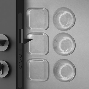 Self Adhesive Door Handle <b>Stickers</b> Waterproof Transparent Anti Collision Cabinet Refrigerator Protection Round Square 6 <b>Pack</b> - Product Image 1